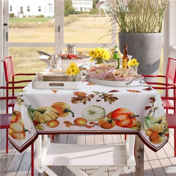 Thanksgiving & Halloween Pumpkins Tablecloth - Rectangle 60x84 inch - Picture 6 of 6